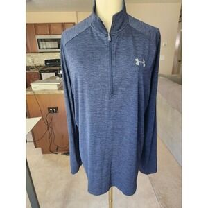 Under Armour Mens Pullover Long Sleeve 1/4 Zip Blue‎ Athletic Top